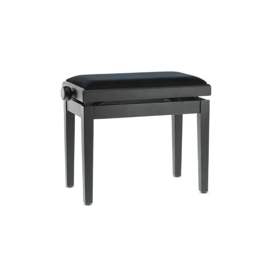 [harpstoel] Houten bank/stoel, zwart-mat