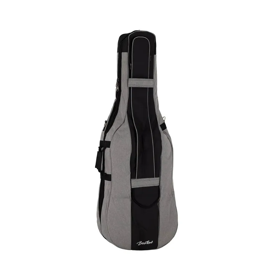 [CT-144-GR] Cellotas, lichtgrijs (of wijnrood), 19mm gevoerd, 2 riemen, diverse accessoire vakken 4/4