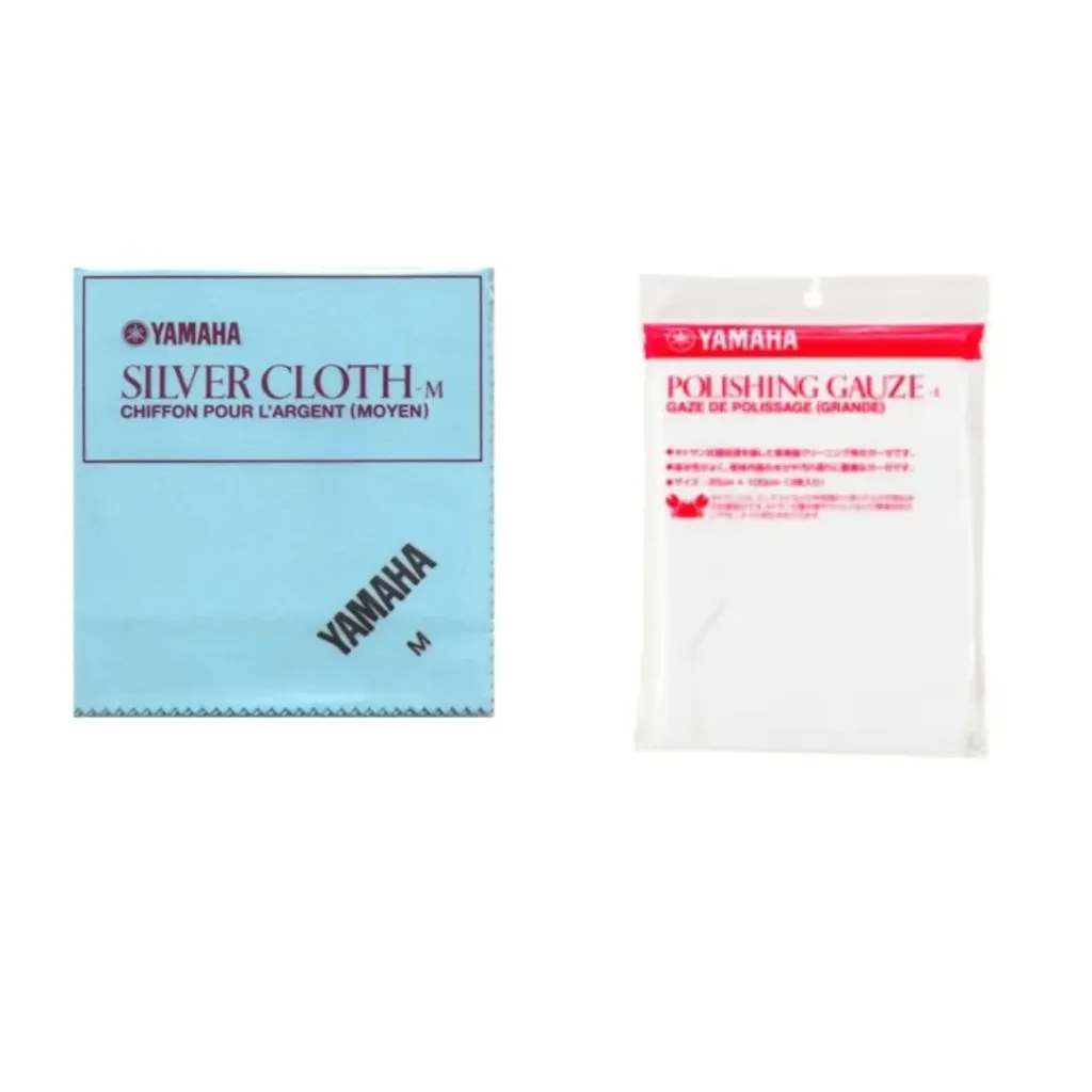 [zilver poetsdoek] YAMAHA Poetsdoek zilver (blauw) + binnenkant (wit) voor dwarsfluit